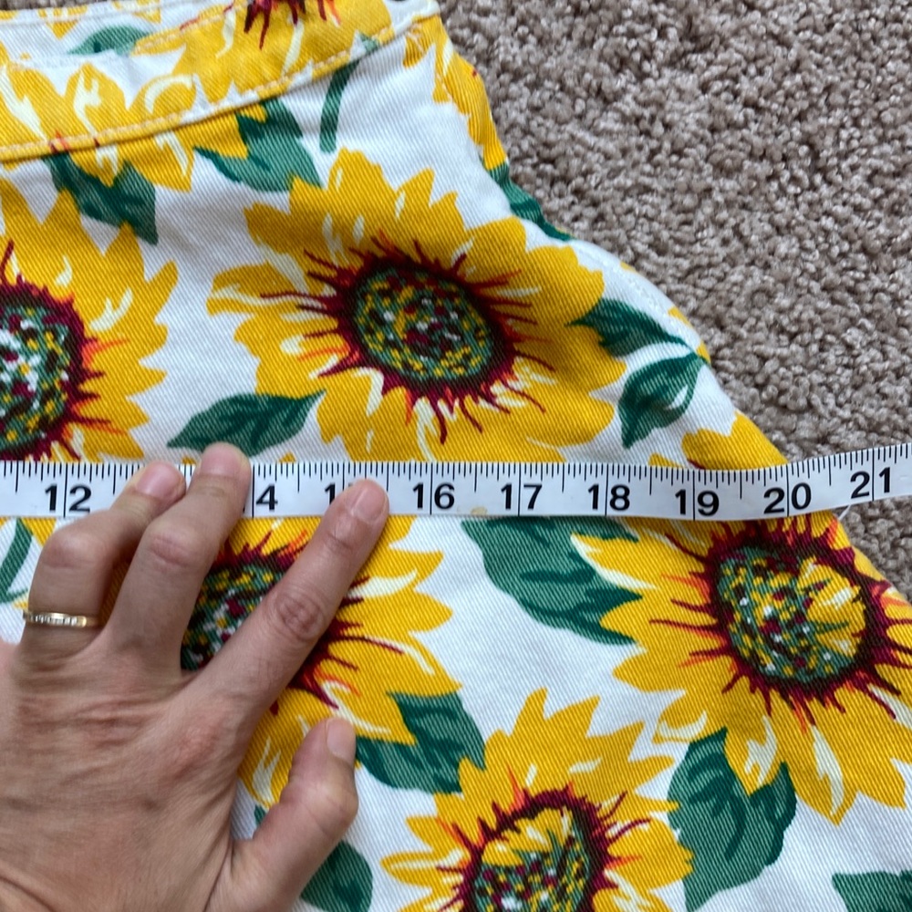 American Apparel Sunflower Print Jean Style Mini Skirt Size Small - Picture 8 of 9